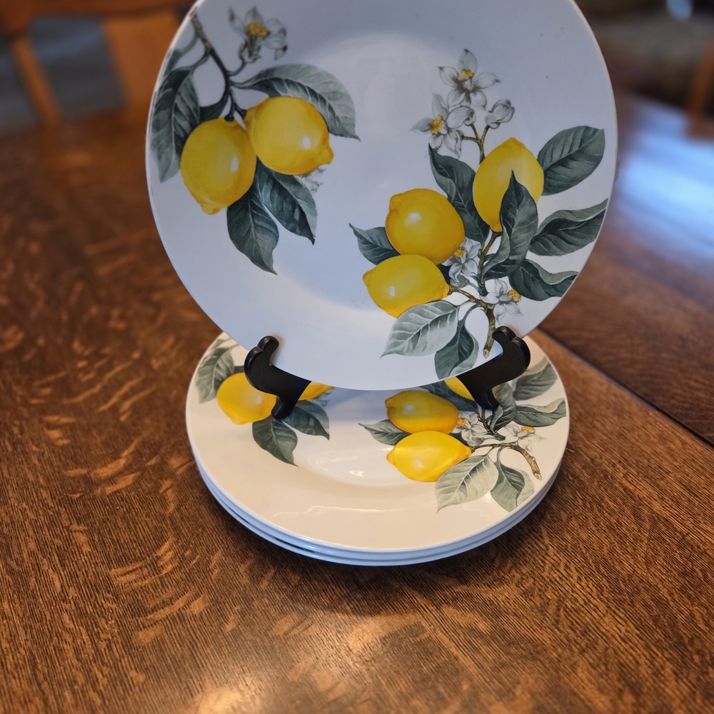 Lemon Print Dinner Plates (2) by Royal Norfolk
